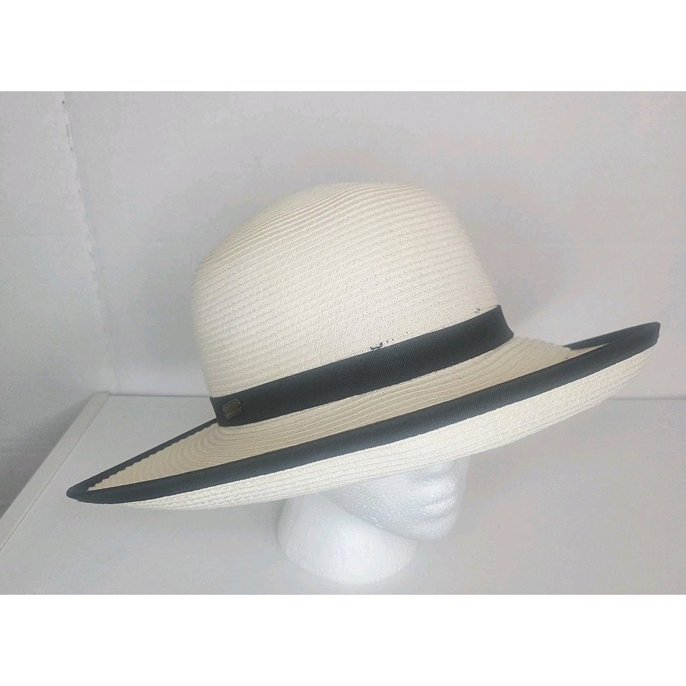 VTG Women's Sun N Sand Beach  Hat Tan Fabric Adjustable Back W Head‎ Support